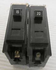 Mixed lot of 2 Cutler Hammer Circuit Breakers 1 BA 15A 1P 1 BA 20A 2P