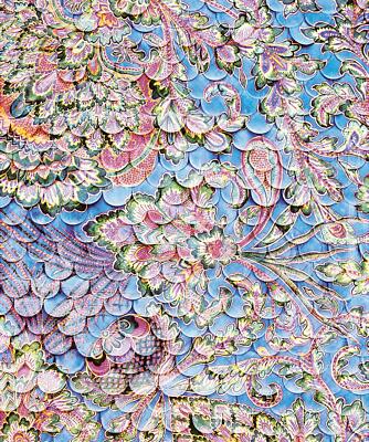 Eijffinger Tapete Sundari 375209 Wandpaneele bunt blau weiß Ornament Vlies 
