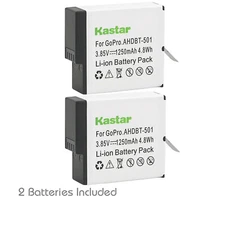 Kastar 2 Rechargeable Battery for Original OEM GoPro AABAT-001 HERO5 HERO6 HERO7