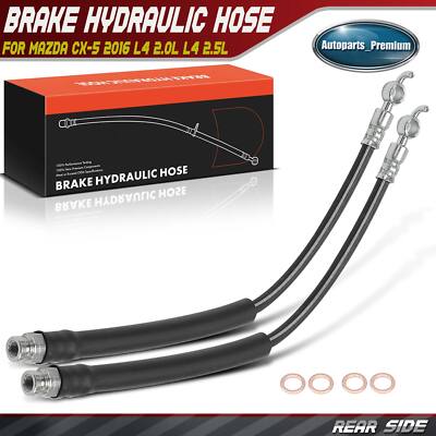 Rear Left & Right Side Brake Hydraulic Hose for Mazda CX-5 2016 L4 2.0L L4 2.5L