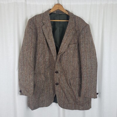 Brook Taverner Harris Tweed Herringbone Wool Sportcoat Jacket