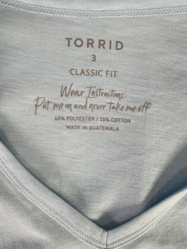 NEW Torrid Women’s Blue Classic Fit Short Sleeve V-Neck T-Shirt - Plus 3 - Picture 3 of 4