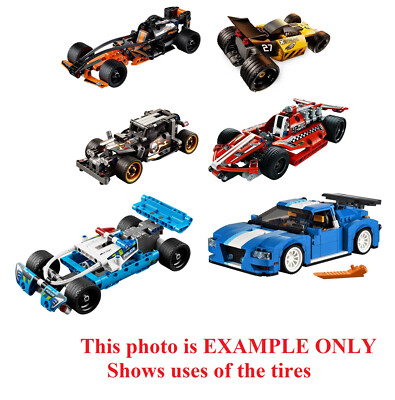 ☀️NEW Lego 4x Technic Wheels 37x22 ZR Tires Black Wheels 56145