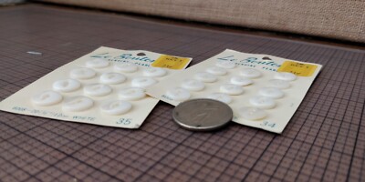 Vintage -- Le Bouton White GENUINE PEARL Buttons 2 SETS - 26