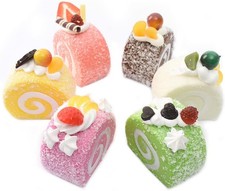 6 PCS Artificial Cupcake for Display, Realistic Cute Fake Cake, Faux Dessert wit