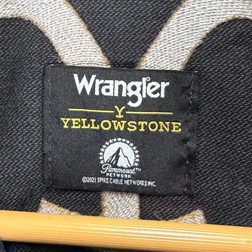 WRANGLER x YELLOWSTONE Denim Trucker Jacket Mens M Black Western Cowboy Rancher image 6