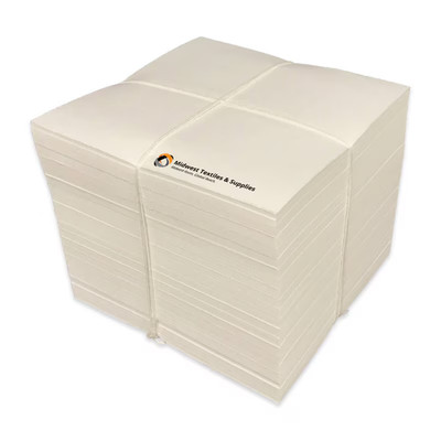 2.5oz White Tearaway Embroidery Stabilizer 6.5x6.5 Sheets Heavy Weight 500pk
