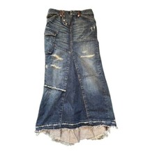 Ralph Lauren Rugby Y2K Long Maxi fishtail denim skirt 26