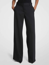 Michael Kors Women's Black Wool Wide-Leg Dress Pants Trousers Size 10