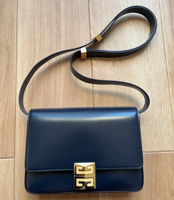 Givenchy 4G Midnight Blue Leather Crossbody Shoulder Bag Women
