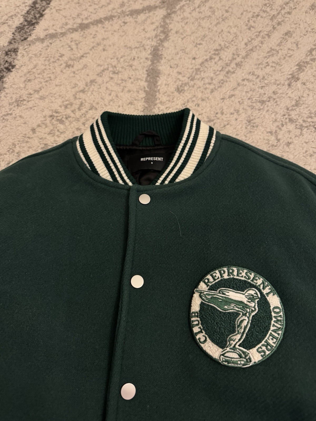 represent clo green varsity jacket - image 2