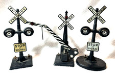 2 MARX CROSSING SIGNALS and 1 MARX CROSSING GATE For Parts or Repair
