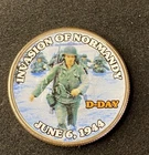 Colorized Kennedy Half Dollar D-Day Invasion Of Normandy Free Ship