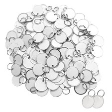 100PCS Metal Rim Key Tags,1.26 Inch Blank Round Rimmed Key Tag Paper Tags