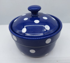 Spode Baking Days Blue Miniature Baking Dish w/Lid  Discontinued Polka Dots