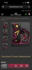 Scotty Cameron Carnival Crown Putter Headcover Mardi Gras Black Pink Gold Green