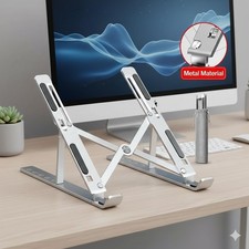 Portable Aluminum Laptop Stand Adjustable Foldable Notebook Riser Cooling Bracke