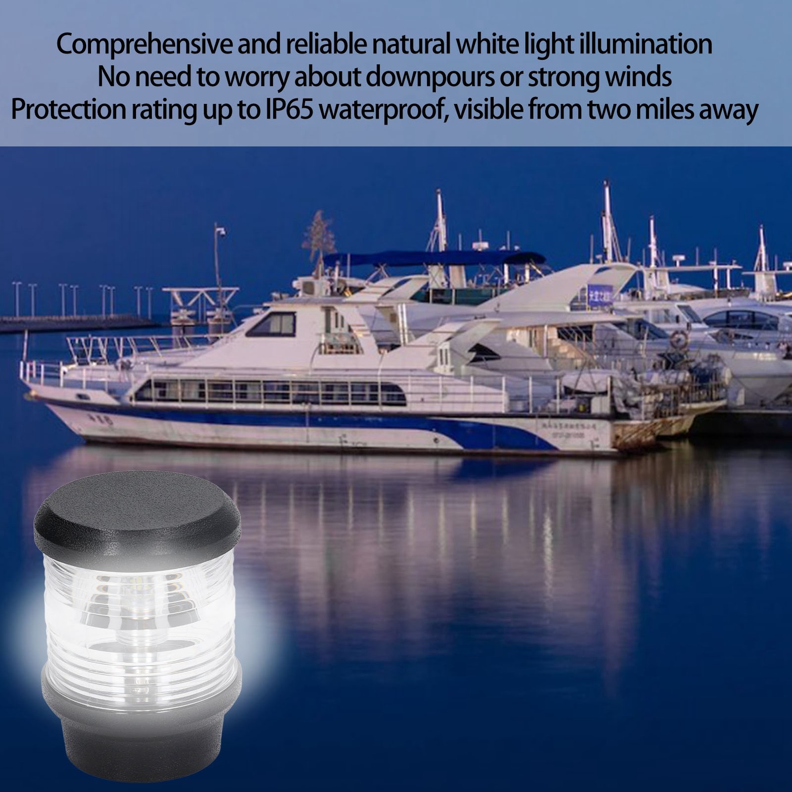 Boat All Round Light 360 Degree LED Marine Navigation Anchor White Light Water