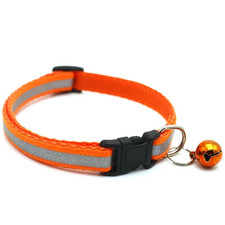 Reflective Adjustable Cat Collar with Bell - Safe Nylon Accessory