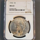 1922 Peace Silver Dollar $1 Philadelphia Mint Business Strike NGC MS63