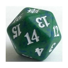 WotC MTG Spindown d20 Life Counter  Explorers of Ixalan - Green & Blue w/Wh NM