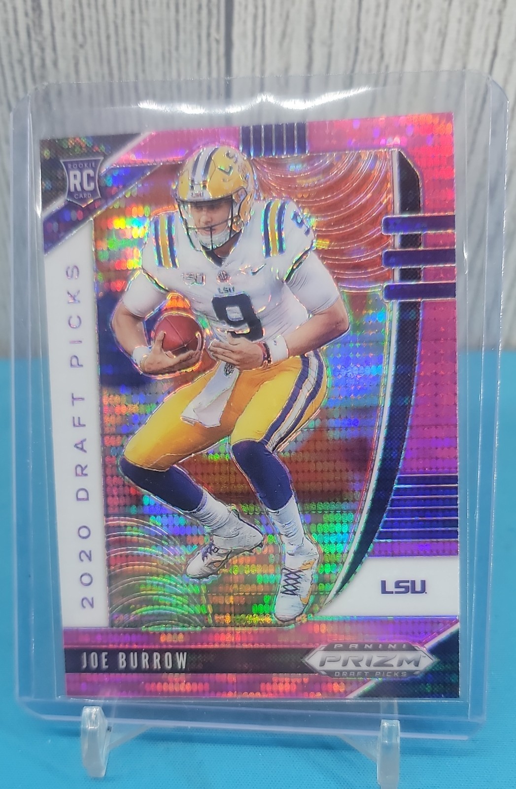 2020 Panini Prizm Draft Picks Draft Picks Joe Burrow Pink Pulsar Prizm (RC)