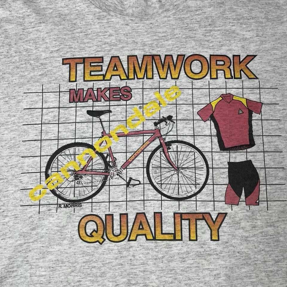 Vtg Cannondale Bicycle Biking T-shirt Mens L Single Stitch Tee Heather Gray - Image 2 of 4