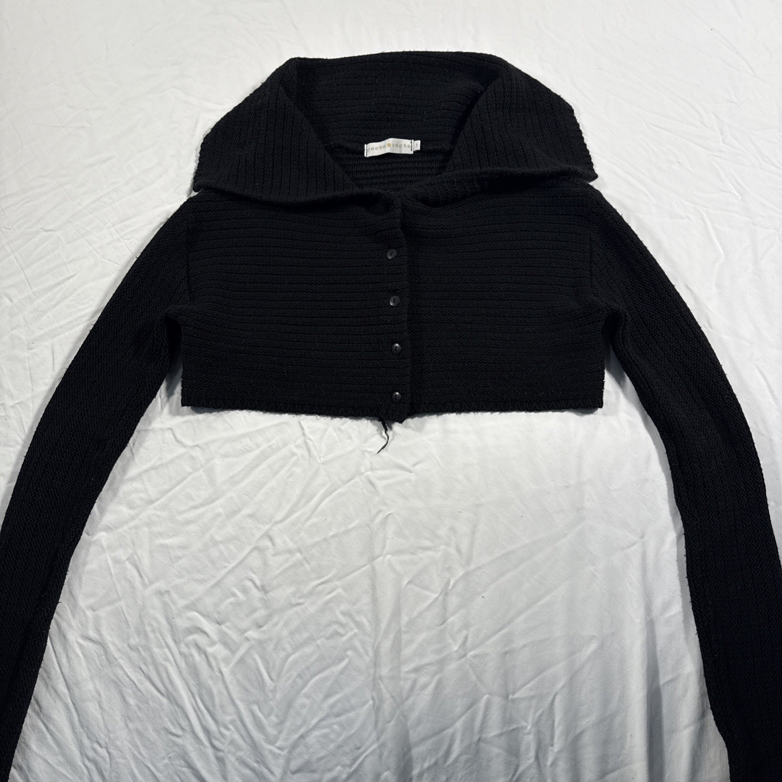 Cache Cache Collar Knit Cropped Cardigan Sweater … - image 1