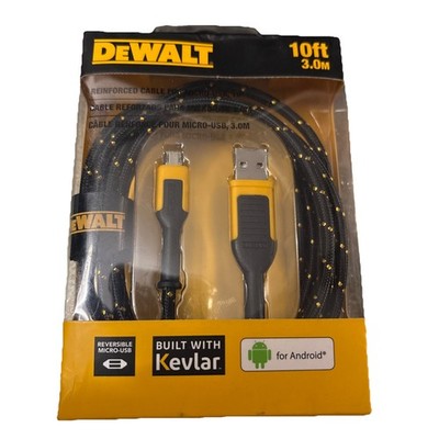 DeWalt Reinforced MFi-Certified Lightening USB Braided 10 Ft. Cable DXMA1311326