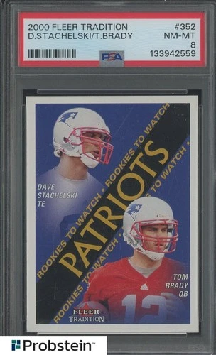 2000 Fleer Tradition #352 Tom Brady New England Patriots RC Rookie PSA 8 NM-MT