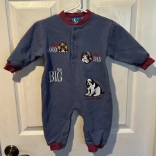 Vintage 90’s Little Big Dogs 12-18 Month Romper ‘The Good The Bad The Big’ Retro
