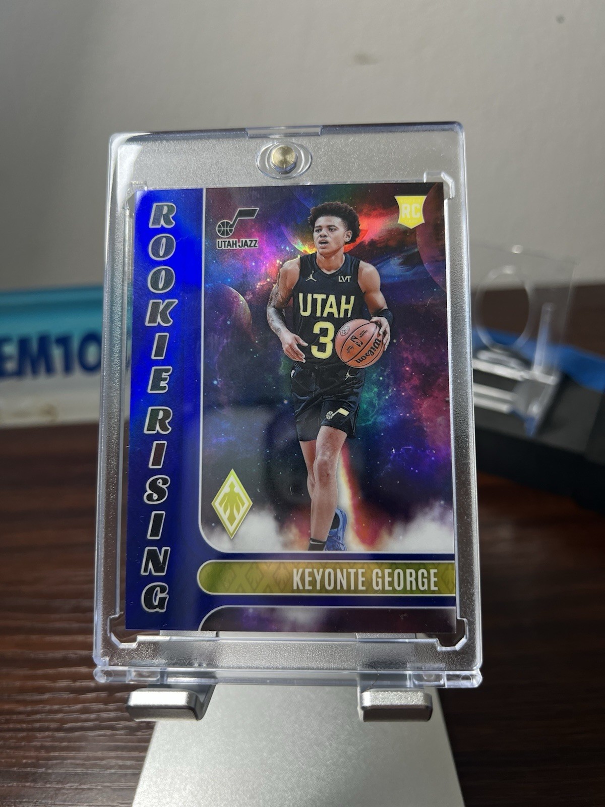 2023 Panini Phoenix Keyonte George Rookie Rising SSP #’d /25 Blue Jazz RC
