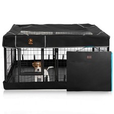 Dog Playpen Outdoor Plus Storage Bag, 24" H 8 Panels Puppy Pen with Square Bo...