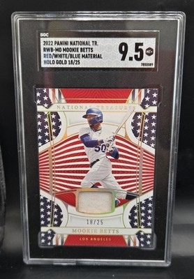 2022 Panini National Treasure Red/White/Blue 18/25 Mookie Betts SGC 9.5