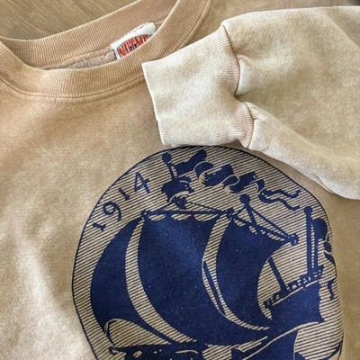 Vintage Nutmeg Sweatshirt Mens XL Tan New Republic 1914 Ship Made USA 90s