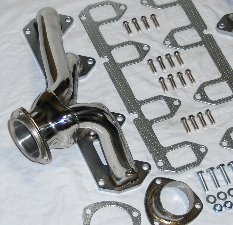 Cabezales de escape de acero inoxidable FORD FE Shorty Hugger Big Block FE 330 360 390 428 NUEVO Foto 3 de 4