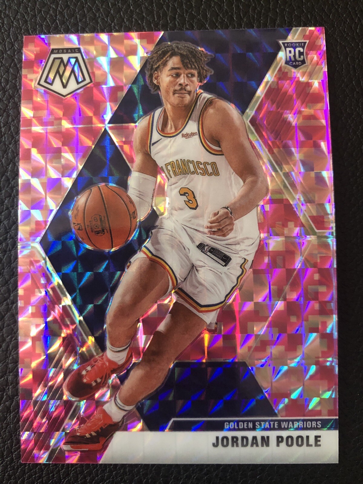 🔥2019-20 Panini Mosaic Jordan Poole Pink Camo Rookie Prizm #228 RC Warriors🔥
