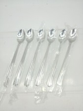 Set Of 6 Core 7.5 in. High Polish Iced Tea Spoons Stainless Flatware 18/8 New