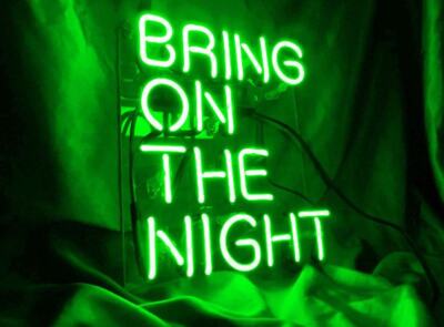 Bring On The Night Acrylic 14'' Neon Light Sign Lamp Bedroom Wall Decor