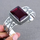 Garnet Gemstone Handmade Vintage Design Open Cuff Bangle PPN -825
