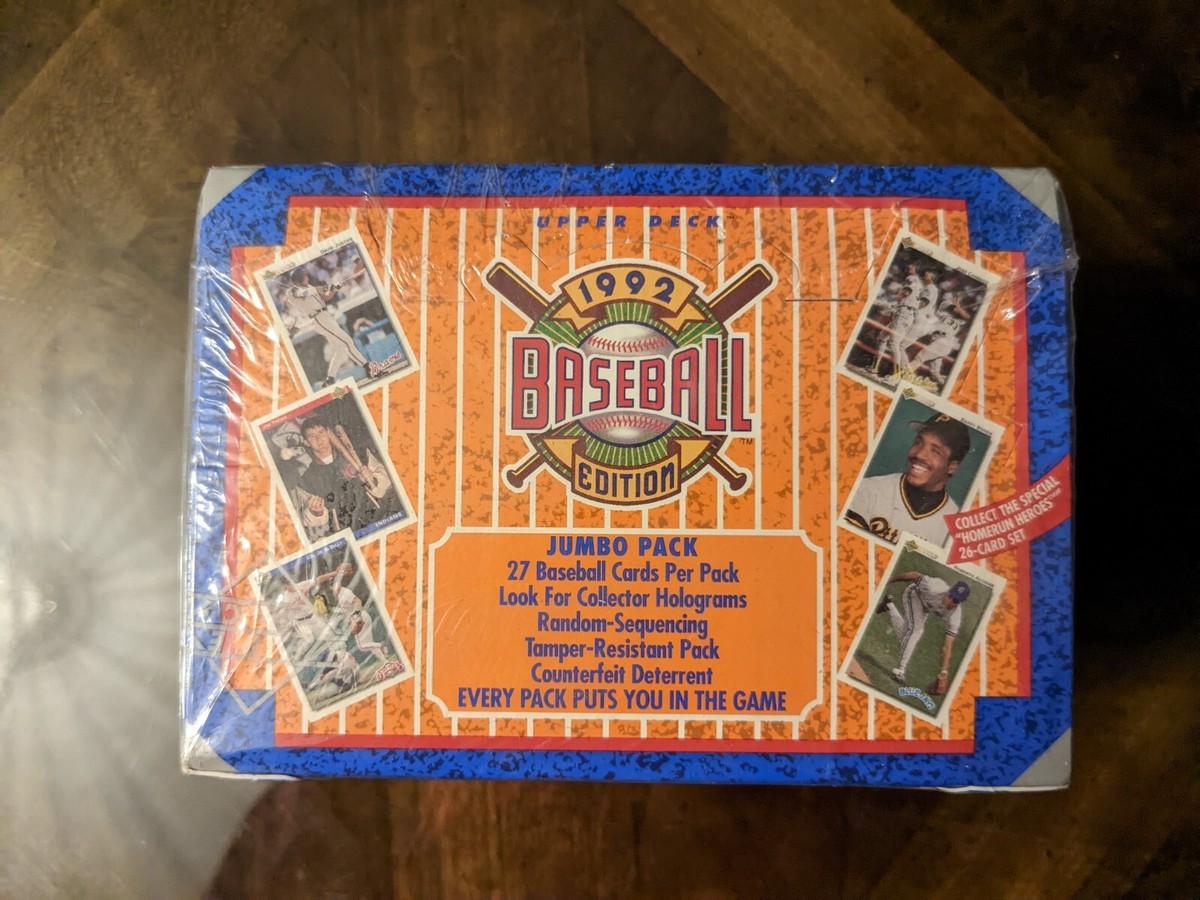 1992 UPPER DECK BASEBALL JUMBO BOX FACTORY SEALED IN ORGINAL 