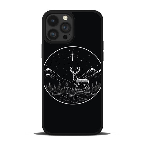 Black Reindeer Deer Charm Case For Apple iPhone For Samsung - Picture 16 of 25