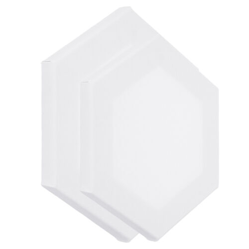 Toiles de peinture, lot de 2 panneaux de planches hexagone art extensible blanc - Photo 1 sur 5