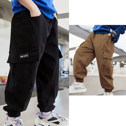 US Kids Boy's Cargo Pants Jazz Sweatpants Skateboarding Trousers Street Bottoms - Picture 1 of 34