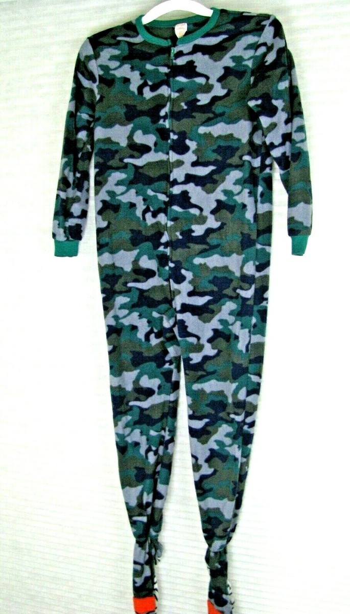 Footed Pajamas Camo Pjs For Adults Cat Jack Large (12/14) Camo
