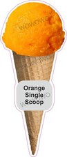 Eiswagen Aufkleber Orange Single Scoop Kegel Waffel Anh&auml;nger Decals