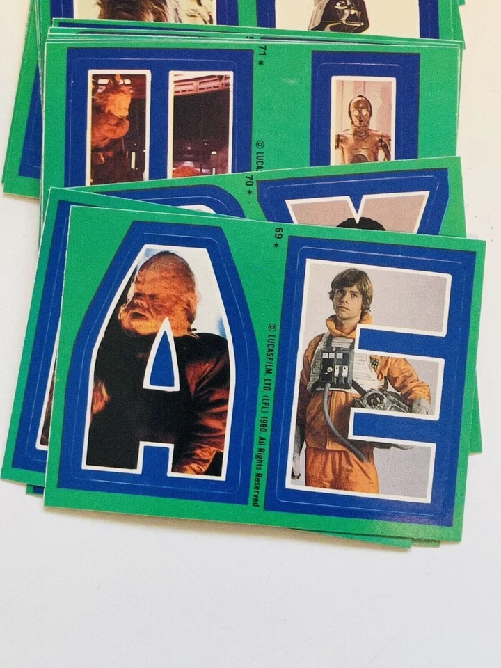 1980 TOPPS THE EMPIRE STRIKES BACK VINTAGE SERIES 3 GREEN STICKER CARDS SET NRMT - Image 3 of 4