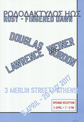 LAWRENCE WEINER Rosy-Fingered Dawn SIGNED 39'' x 27'' Offset Lithograph 2017 Conte