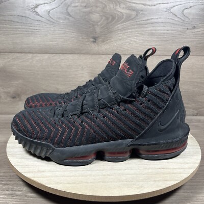 Nike Lebron XVI 16 Fresh Bred Black Red Shoes AO2588-002 Mens Size