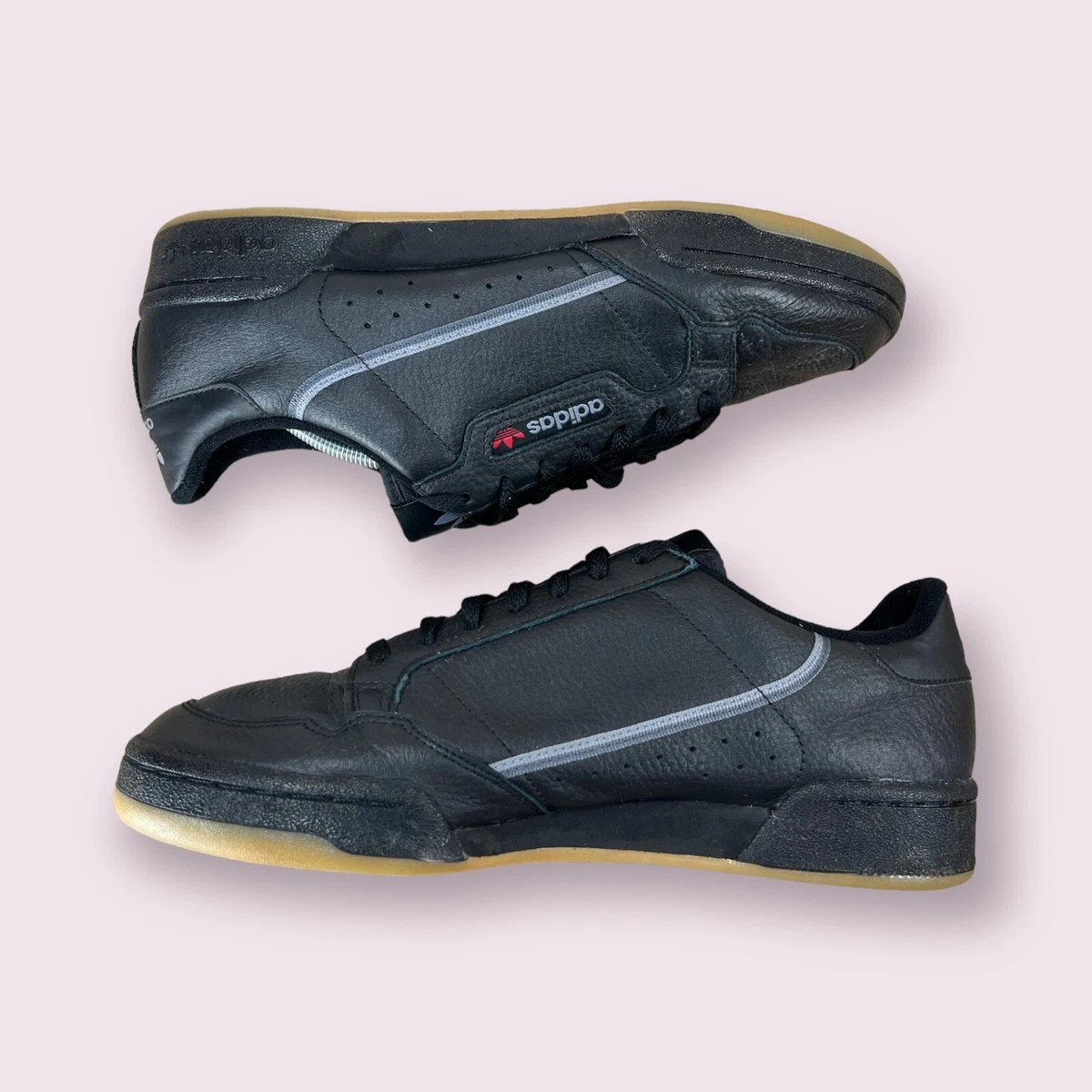 Adidas Original Continental 80 Black Grey Gum Bottom Size 11.5 eBay
